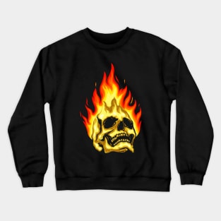 Skull Fire Flame Crewneck Sweatshirt